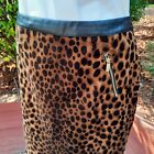 Chico's Cheetah Print And Faux Leather Pencil Skirt Small/4 Career