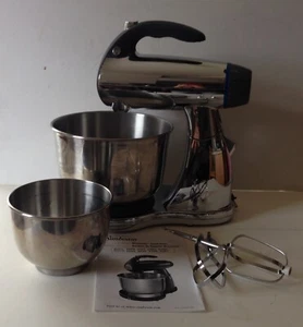 Vintage Mid Century Chrom Sunbeam Mixmaster mit Booklet und Zubehör - Bild 1 von 12