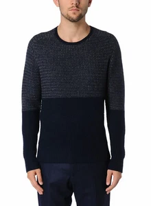 Hardy Amies Mens Wool Crewneck Knit Sweater X-Large XL Navy Jumper - Picture 1 of 5