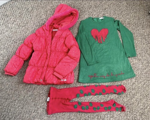 Agatha Ruiz De La Prada Abito Cappotto e Collant Età 8