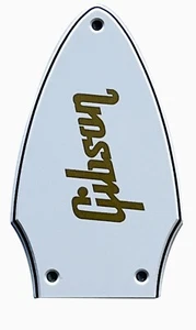 Battipenna parti chitarra per Gibson Flying V Truss Rod Cover logo oro 3 strati bianco - Foto 1 di 6