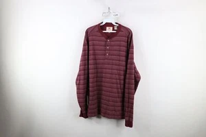 Vintage 90s Levis Mens XL Faded Striped Knit Long Sleeve Henley T-Shirt Red USA - Picture 1 of 14