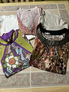 Lot Of Womans Clothes-3 Cardigans, 2 Tanks/Size Large/Beautiful Colors - Picture 1 of 23