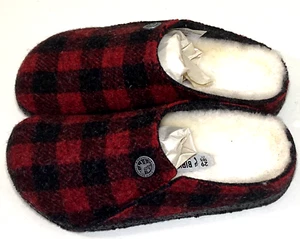 Birkenstock Zermatt Rivet Kids Youth Plaid Red Sandal Slipper Slide Fur Lined - Picture 1 of 7