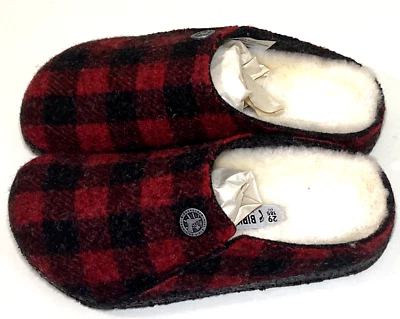 Birkenstock Zermatt Remache Niños Jóvenes Cuadros Rojo Sandalia Zapatilla Deslizable Forrada de Piel Foto 1 de 4
