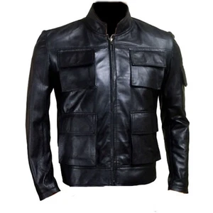 Star Wars Empire Strikes Back Han Solo Motorcycle Biker Genuine Leather Jacket - Picture 1 of 3