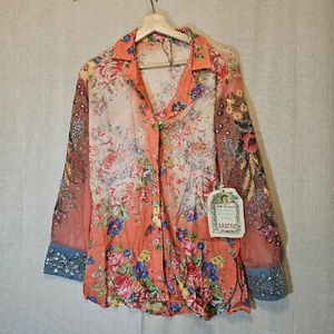 Aratta Silent Journey Neu mit Etikett pfirsichrosa Blumen stark bestickte Pailletten Small - Bild 1 von 11