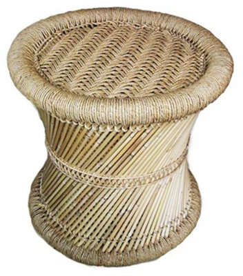 Handmade handcraft stool aka muddha made only in india vintage theme jute made - Image 1 of 3