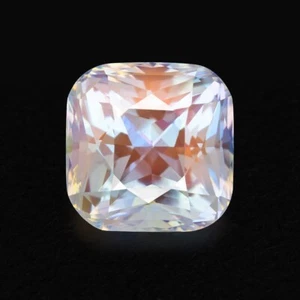 4.39cts WONDERFUL SQUARE CUSHION CUT NATURAL MULTI RAINBOW FACETED MOONSTONE - Picture 1 of 1