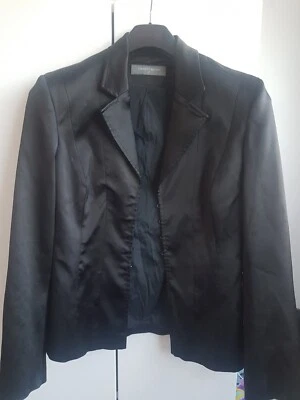 Press And Bastyan Silk (Acetate) Size 14 Black Smart/Fashionable Jacket - Image 1 of 4