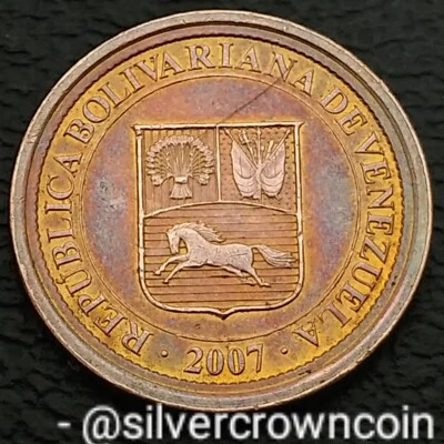 Venezuela 5 Centimos 2007. Y#88. Five Cents coin. Horse. Coat Of Arms.  - Image 1 of 4