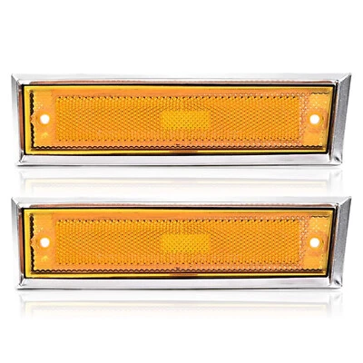 Side Marker Lights Chrome Bezel Lens For Chevy C10 C20 C30 GMC C1500 1981-1991 Foto 1 de 4
