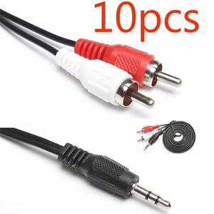 10pcs 3.5mm To 2 RCA Audio Y Adapter Cable/Cord/ For Creative Zen MP3/MP4 Player - Picture 1 of 1