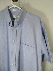 MENS SHORT SLEEVE BLUE OXFORD ENRO SHIRT, Cotton Blend, Size 17 Tall, XXL, 2X - Picture 1 of 5