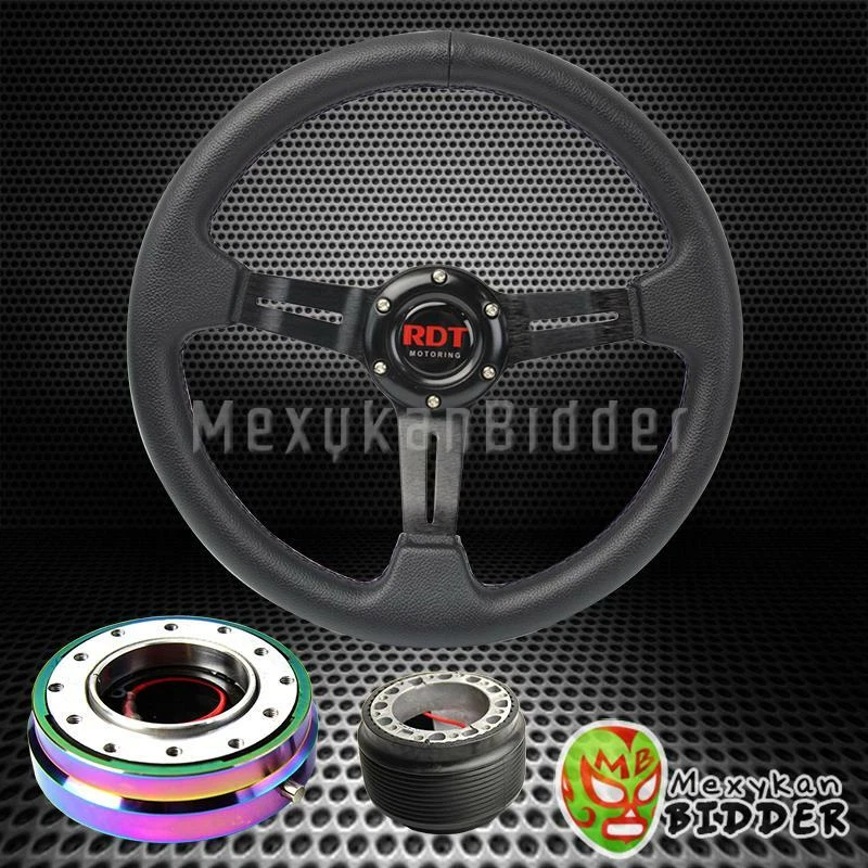 VOLANTE NEGRO + NEO CROMO LIBERACIÓN RÁPIDA PARA MITSUBISHI ECLIPSE 1989-2005 Foto 1 de 1