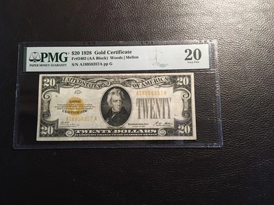 20.00 1928 Gold Certificate Fr2402PMG 20 Very Fine - Image 1 of 2