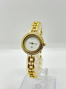 [Near Mint] GUCCI Change Bezel 1100-L Watch White Dial metal Used Working F/S - Picture 1 of 12