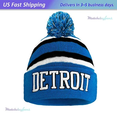 Detroit Beanie Hat For Men and Women Football Knit Winter Cap Stocking Hat - Image 1 of 4