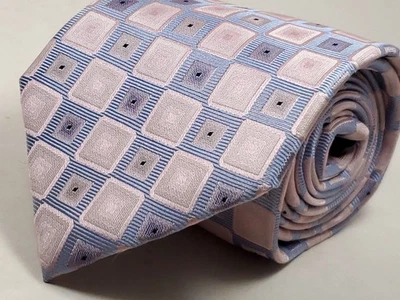 Corbata para hombre JHANE BARNES 100 % seda hecha a mano azul rosa púrpura blanca NUEVA Foto 1 de 4