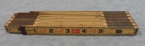 Vintage Lufkin X46 Red End Brass Extension Folding Rule 72" - Picture 1 of 4