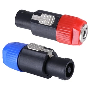 4 Stück (2x rot, 2x blau) Speakon auf 1/4" Buchse Pro PA DJ Audio Adapter - Bild 1 von 13