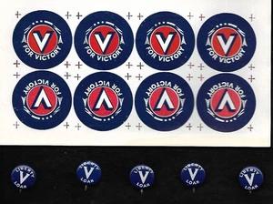 rare 5 WWI Liberty Loan buttons + V for VICTORY 1 5/8 inch button papers WWII - Picture 1 of 4