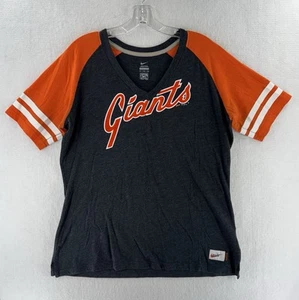 Nike San Francisco Giants Shirt Women XL Gray Orange MLB Short Sleeve - Picture 1 of 9