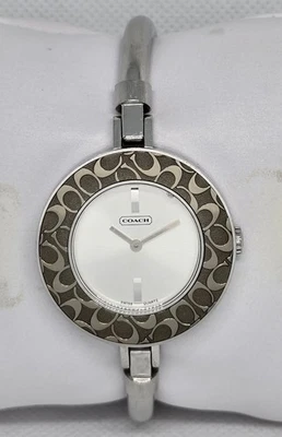 Women's Coach Monogram Silver Tone Bangle Bracelet Watch 11 - Image 1 of 4