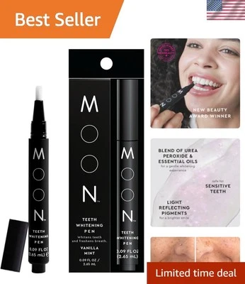 Pluma blanqueadora de dientes MOON - suave, de acción rápida, sabor vainilla menta Foto 1 de 4