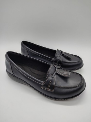 Scarpe mocassini Oxford Clarks Ashland Bubble neri slip on da donna taglia 8 5 EW