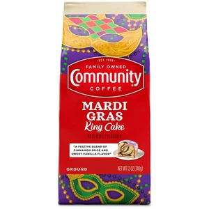Mardi Gras King Cake Flavored Medium Roast Ground Coffee, 2 Ounce Bag(Pack of 1) - Picture 1 of 22