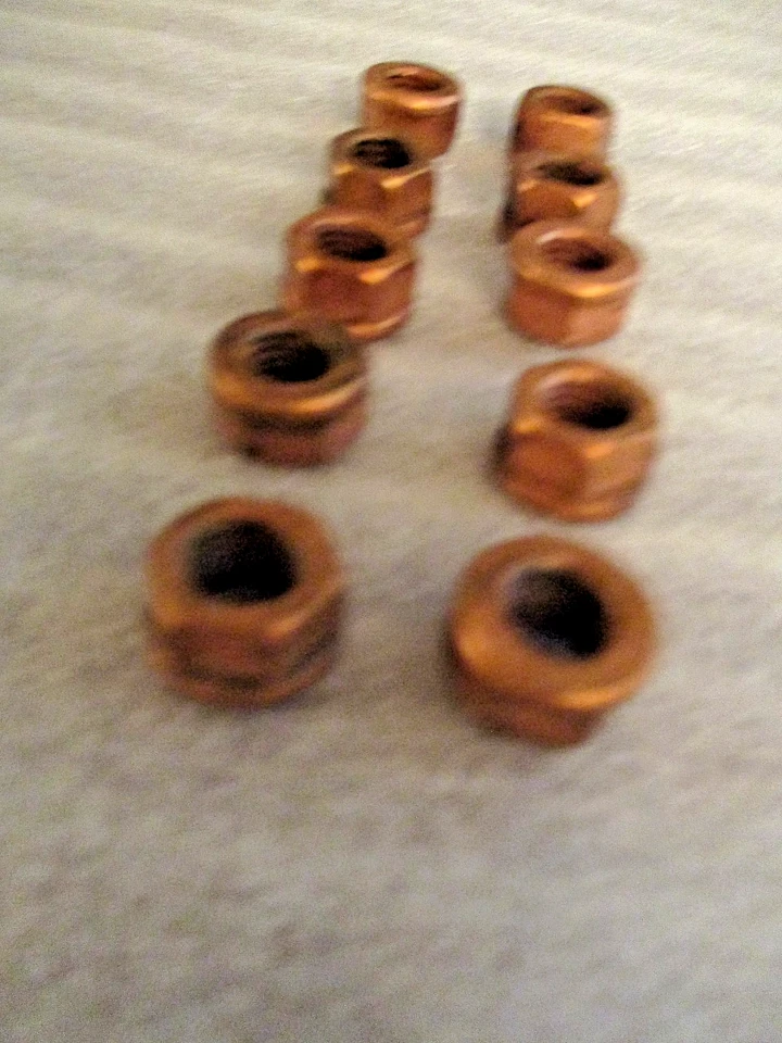 Tuerca de cobre (10 mm) Cantidad, (10) BMW 1600, 2002, Tii, 320i, 318i, 325, 2800, ECT. Foto 1 de 2