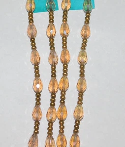 LOTE 2 Hildie & Jo Ámbar Lágrima Iridecs Vidrio Facetado Cuentas Hilo Joyería Artesanal - Imagen 1 de 7