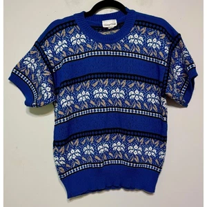 Vintage Carriage Court Fair Isle Sweater Size Medium Cottagecore Nordic Preppy - Picture 1 of 4