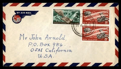 Mayfairstamps Nueva Zelanda 1962 Hastings to Ojai CA Telégrafo Combo Cubierta aau_894 Foto 1 de 2