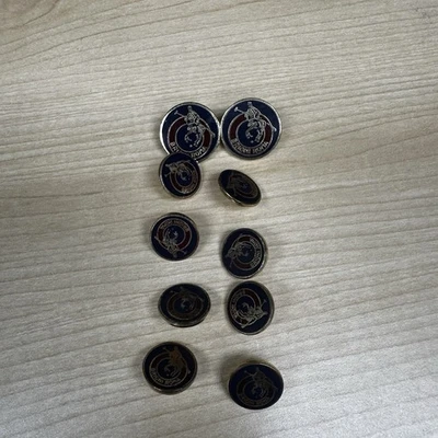 Brioni Roma Replacement Buttons Red Blue Enamel 8 Cuff  2 Chest Gold Polo Logo - Image 1 of 4