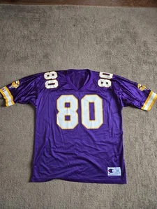 Vintage Champion Minnesota Vikings Cris Carter Purple Jersey Size 48 Retro 90s - Picture 1 of 8