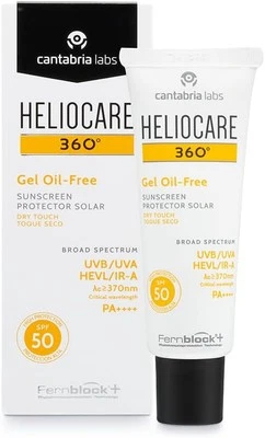 CANTABRIA LABS Heliocare 360 Oil-Free Gel SPF 50 50ml / Sunscreen For Face/Daily UVA...