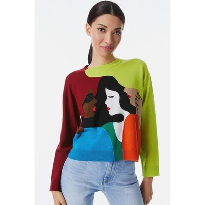 Alice + Olivia Gleeson Girl Gang Embroidery Embellished Pullover Jumper Size XS - Image 1 of 4