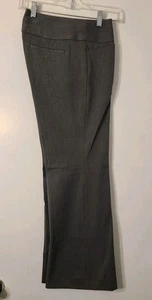NWT Express Editor Gray Wide Waistband flare dress pants sz 6S - Picture 1 of 14