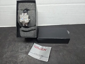 Womens Gruen Crystal Siamese Cat Hidden Dial Watch Silver Sparkle With Box - Picture 1 of 7