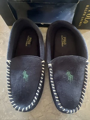 Zapatillas mocasín de gamuza Polo Ralph Lauren azul marino | para hombre talla 7 D Foto 1 de 4