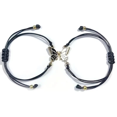 Verstellbare Schmetterling Freundschaftsarmband Mädchen Beste Freundin Armband - Bild 1 von 4