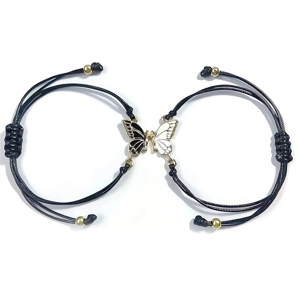 Verstellbare Schmetterling Freundschaftsarmband Mädchen Beste Freundin Armband - Bild 1 von 4
