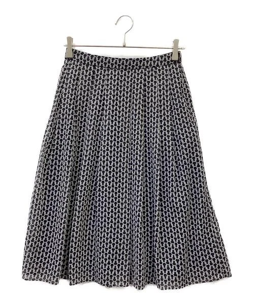 MACKINTOSH LONDON Chain Pattern Navy Skirt 38% Polyester Used - Image 1 of 4