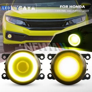 JDM 3000K Selective Yellow LED Fog Light DRL for Honda Civic Accord CRV HRV Fit - Bild 1 von 14