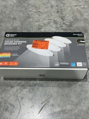 Eléctrico comercial ultra delgado 6 pulgadas Kit LED empotrados seleccionables en color paquete de 4 Foto 1 de 4