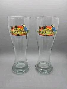 2 Jimmy Buffett's Margaritaville Myrtle Beach Souvenir Bier Glas 18oz 8 1/2" - Bild 1 von 6