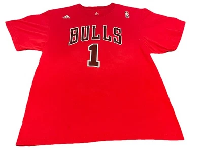 Adidas Chicago Bulls Derrick Rose #1 NBA Hombre’s Camiseta Grande Go To Tee Foto 1 de 4