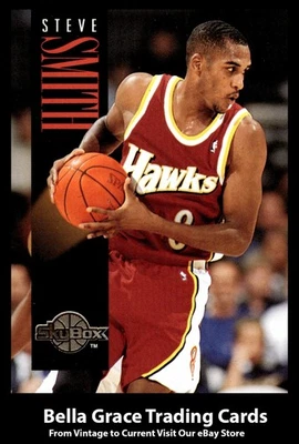 1994-95 SkyBox Premium Steve Smith #205 Atlanta Hawks NBA Basketball - Image 1 of 2
